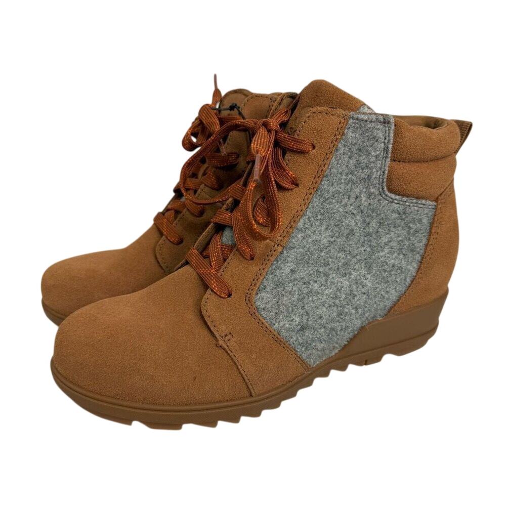 Sorel Evie Women’s Boots Size 7.5 Waterproof Wedge Suede NEW # box 19 - Picture 13 of 14